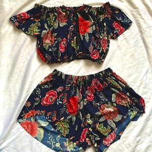 Two piece floral outfit